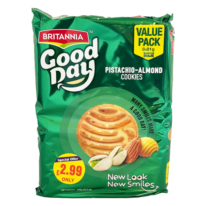 Britannia Good Day Pista-Almond Biscuit ValuePack (8x81g)