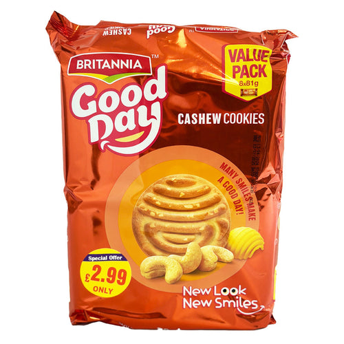 Britannia Good Day Cashew Biscuit Value Pack (8x81g)