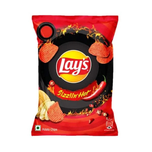 Lays Sizzling Hot 50g Pack of 10